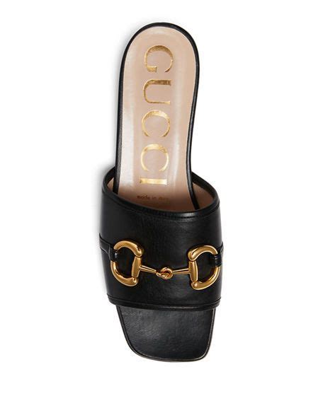 gucci deva leather slide sandals with horsebit|gucci slide sandals.